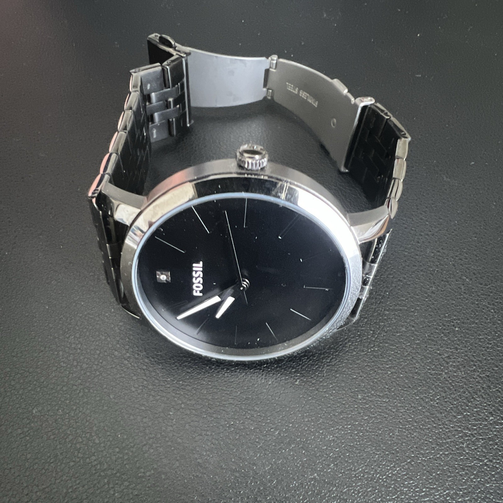 Fossil BQ2419 42mm Quartz Analog Watch Black Dial SS Bracelet 3 ATM
