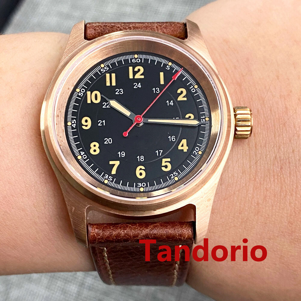 Classic 36mm Pilot Bronze Watch For Men 20ATM Diver Sapphire Glass NH35A Miyota