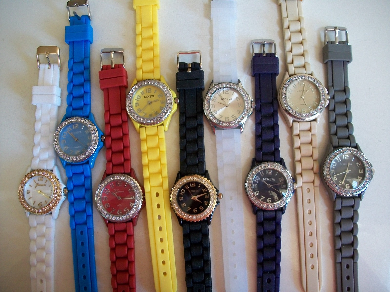 Fashion Candy Colors Jelly Silicone Rhinestone Girl’s Women’s Casual Wrist Watch