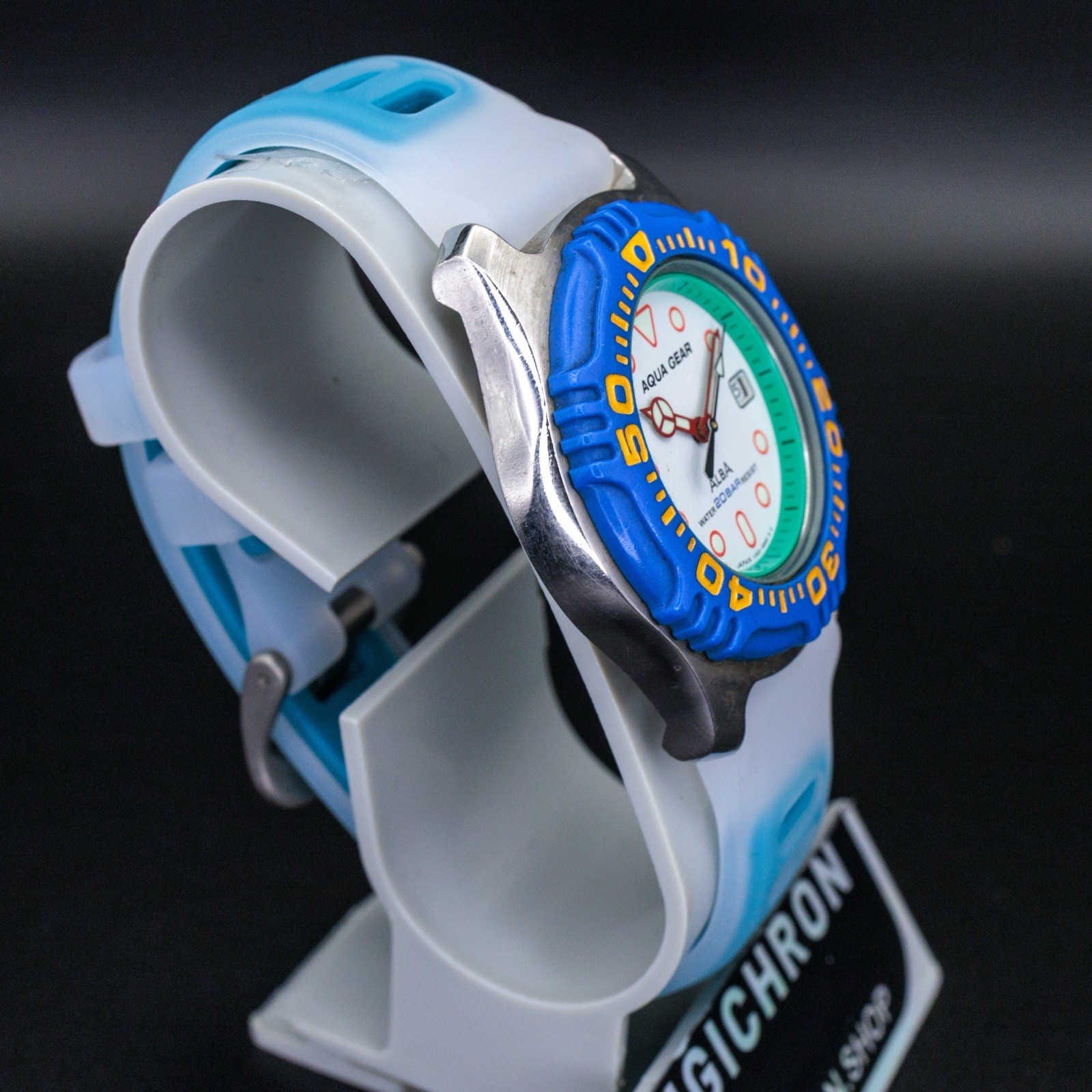 Seiko Alba Rare Aqua Gear V322-6A70 Vintage Date 36mm JDM Import Dive Watch