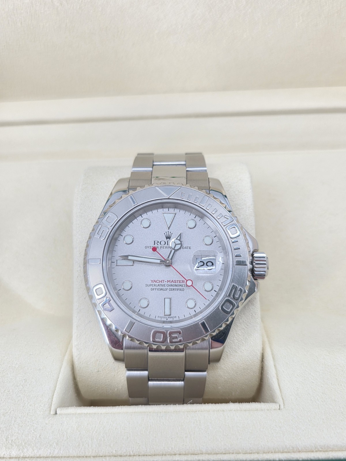 Rolex Yacht-Master 40 16622 Platinum Dial Bezel Full Set Papers 2014 Full Links