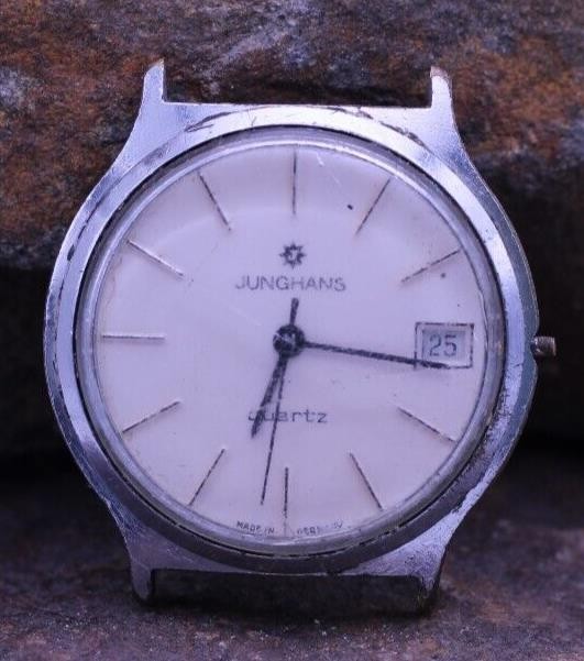 JUNGHANS ISA 1198 1j MEN’S QUARTZ WRIST WATCH 33.4mm 18mm LUG FOR REPAIR (BX)