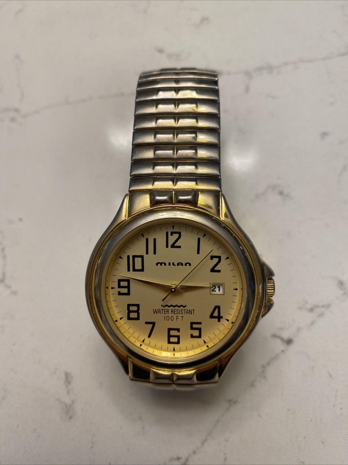 Vintage Milan Men’s MLN808 Gold Tone Quartz Watch Date