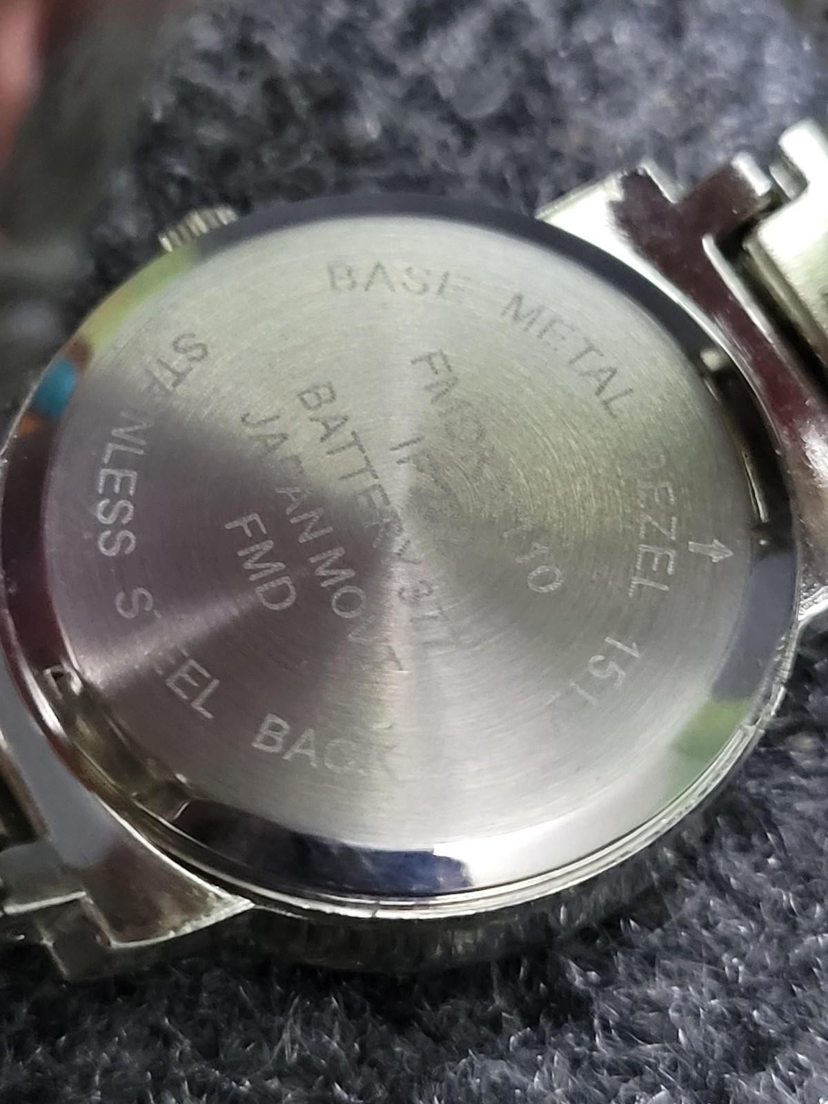 FMD Silver Tone Roman Numeral Watch Womens Japan Quartz Stainless Steel Band