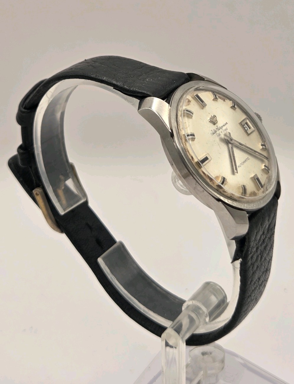 Vintage Jules Jurgensen 17 Jewel Automatic Date Watch, Stainless Steel, Running