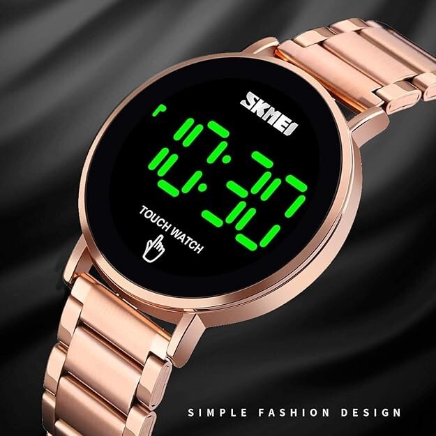 Gosasa Touch Screen Digital LED Waterproof Men Womens Sport Casual Stainless