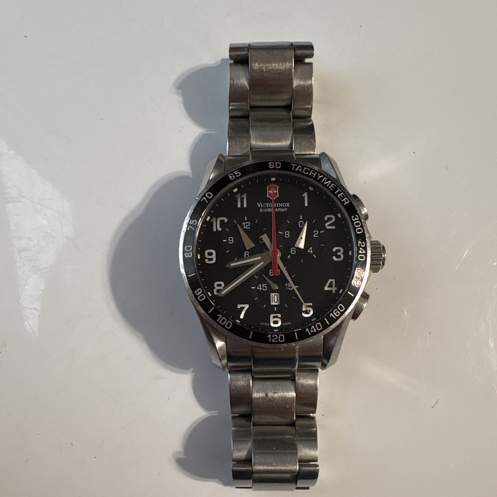 VICTORINOX SWISS ARMY «CHRONOGRAPH BLACK DIAL 241199 ABSOLUTELY BEAUTIFUL WATCH