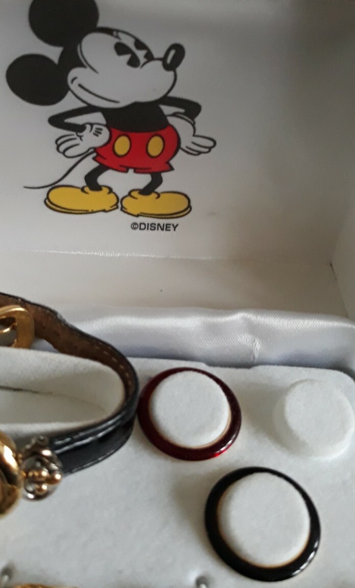 Disney Mickey Mouse Wrist Watch for Women, Case, Extra Bands Dial Top, AS SHOWN