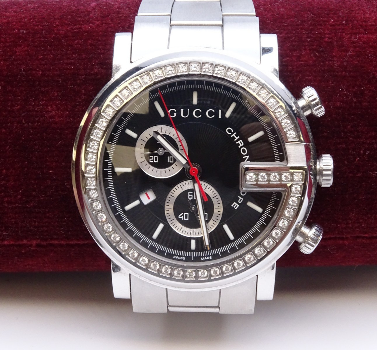 Men’s Gucci 101m G Chrono FActory Set Diamond Watch 44mm (17570-Watch-MYS)