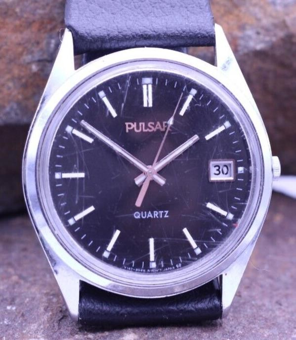 PULSAR QUARTZ MEN’S WRIST WATCH 35.5mm 20.7mm LUG Y147-8050 NEW BATTERY RUNS(FG)