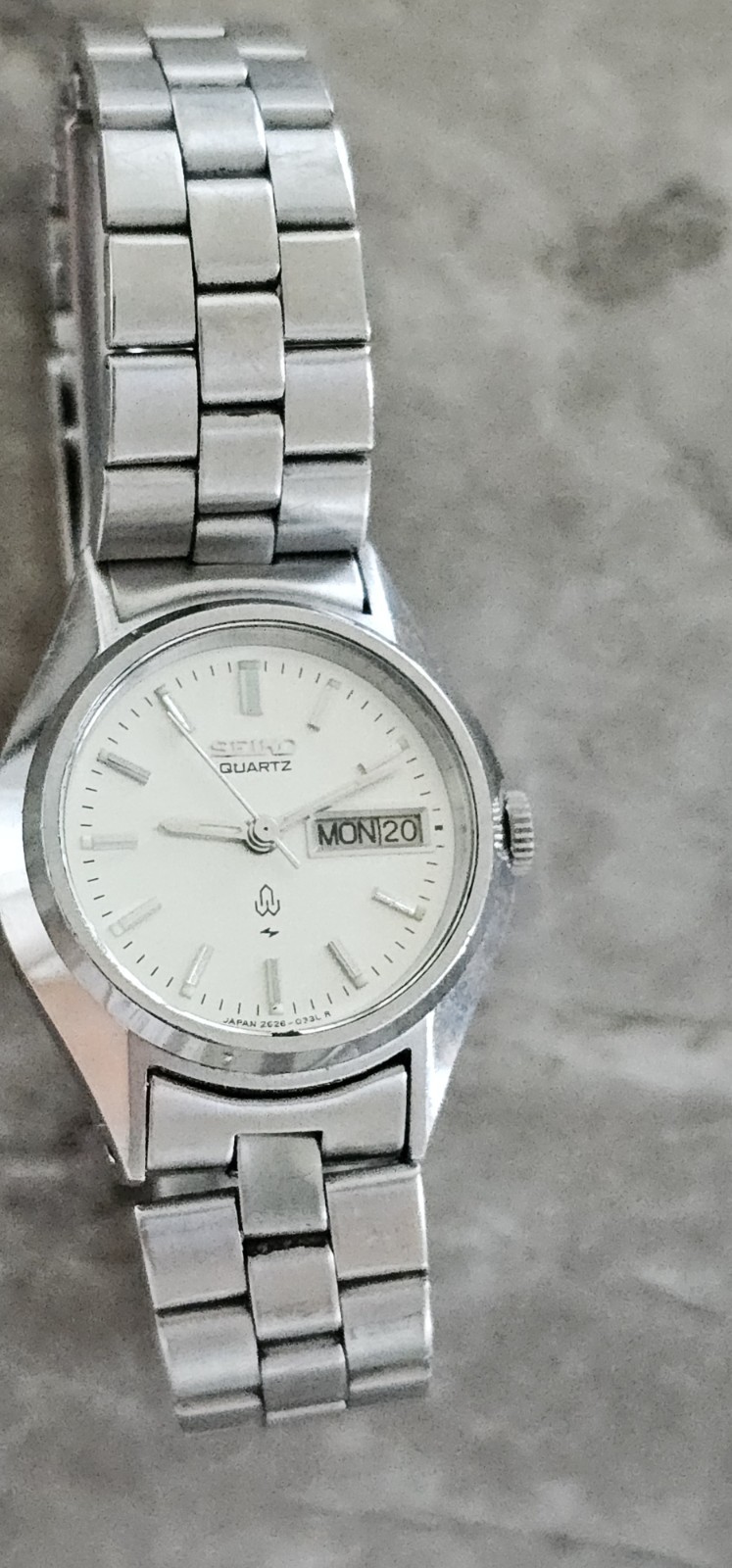 Seiko Watch Women 24mm Silver Dial Silver Tone Daydate 2626-0010 New Battery TG5
