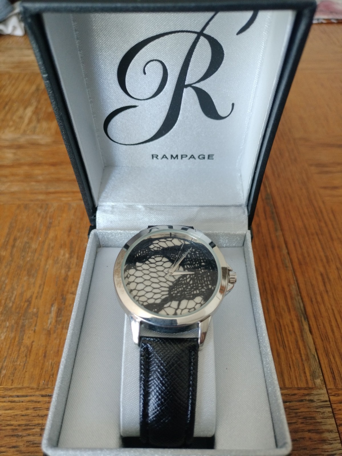 RAMPAGE WOMENS WATCH NEW IN BOX Black Lace