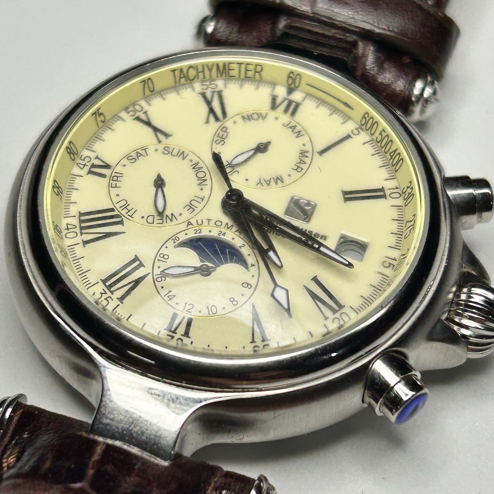 Steinhausen Automatic Moonphase Watch TW381 w/ Bands Box Mens Self Winding