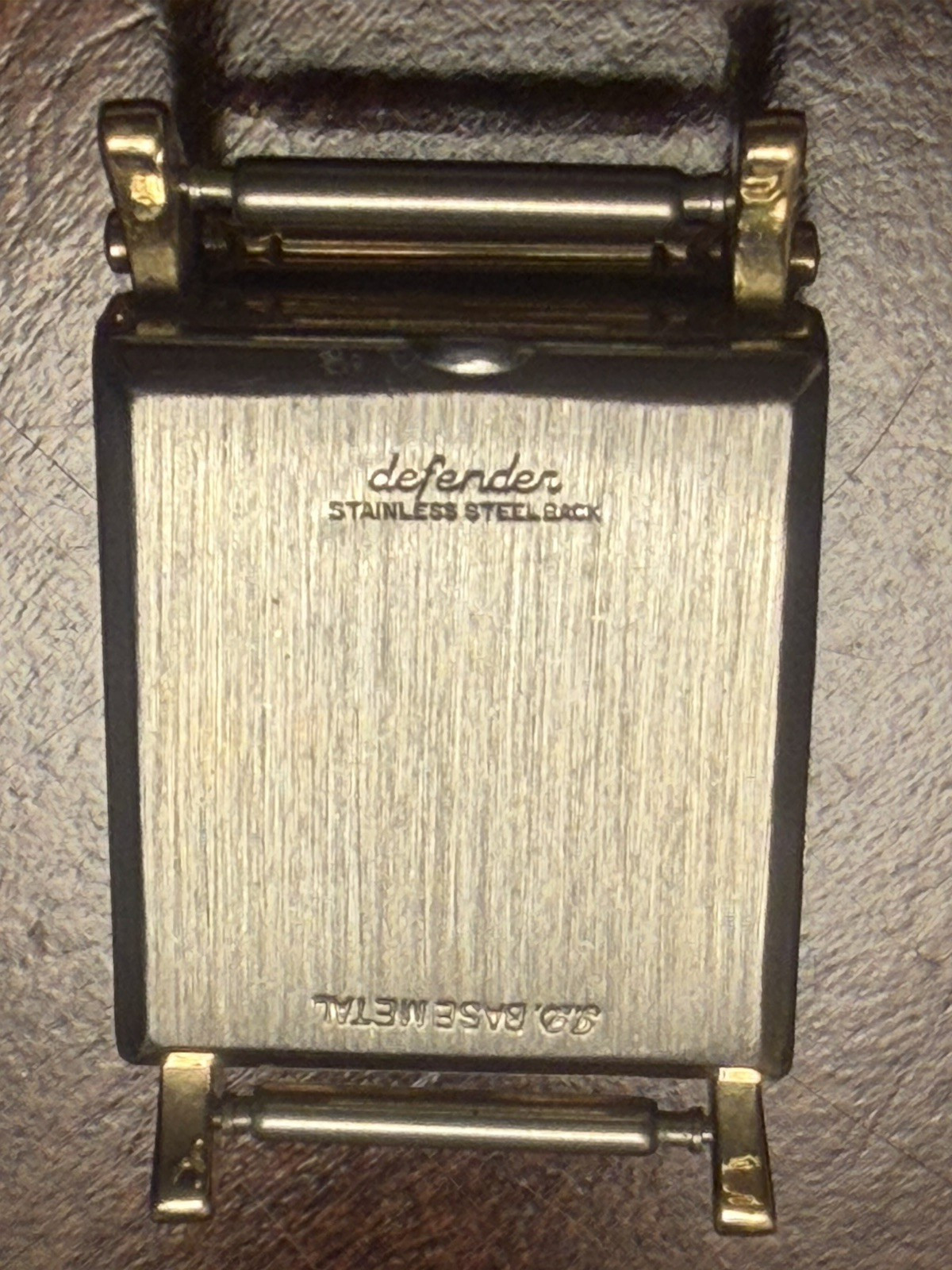 Vintage Defender WW II Era Hinged Picture Locket Wristwatch Gold Tone Case Rare!