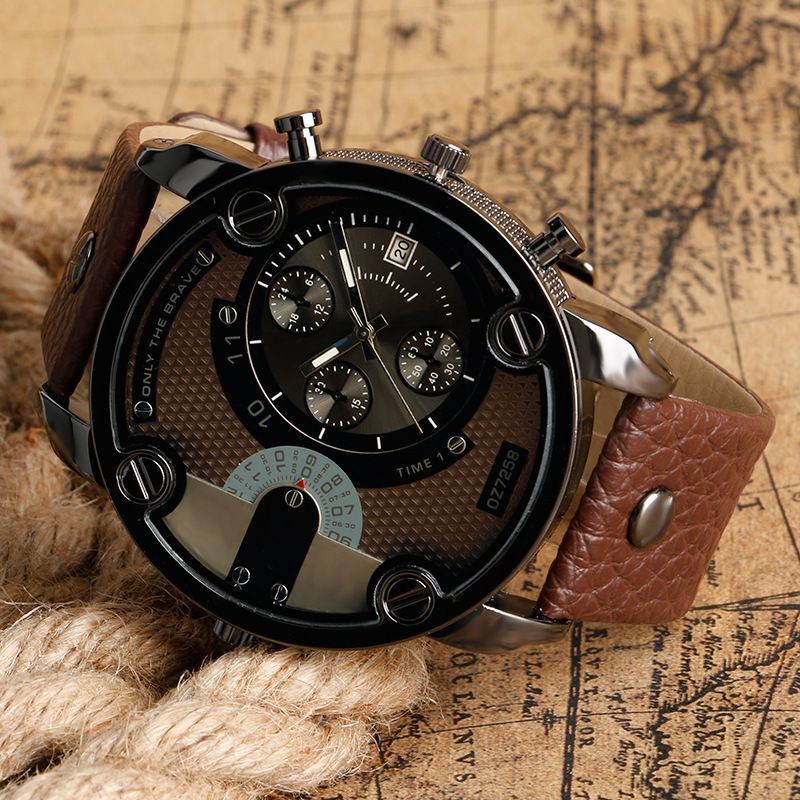 Metal Business Watches Calendar Style Pin Buckle Colorful Relogio Masculino Men