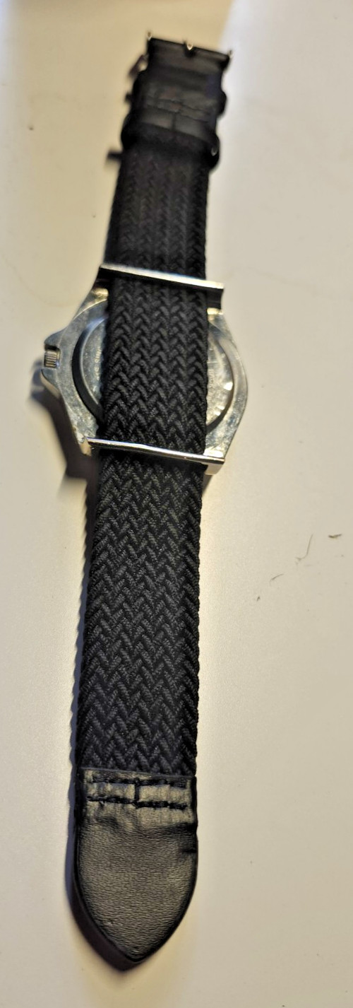 Vivani Women’s Watch Silver Tone Chevron Zig Zag Dial Black Braided Strap