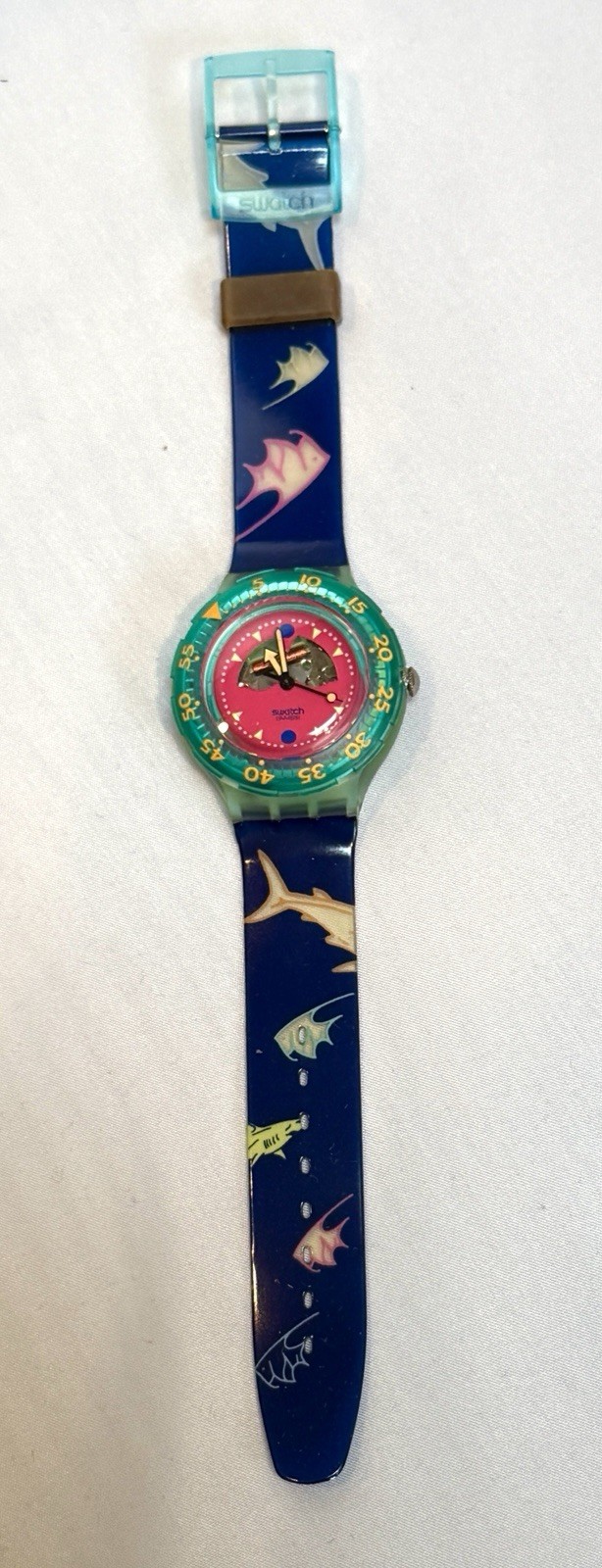 SWATCH WATCH Happy Fish Scuba SDN101 1991 New w/ Box and Papers (visible coil)