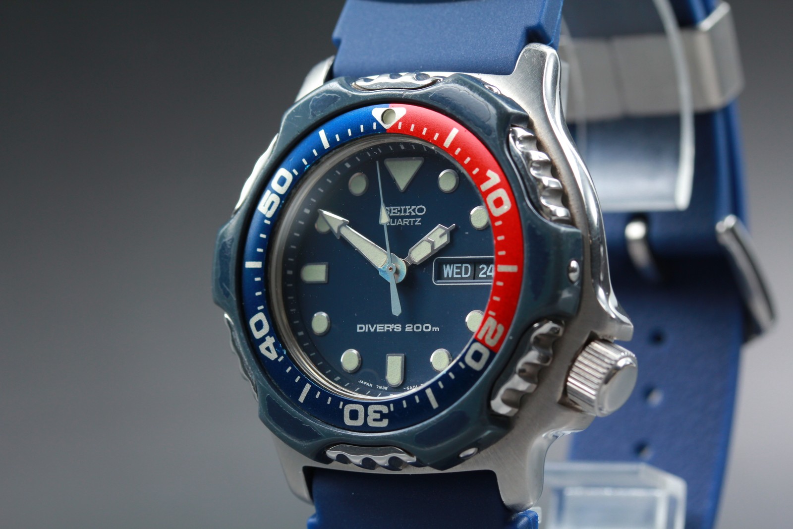 Vintage 1991 Seiko 7N36-6A0A ‘Starfish’ Day / Date Pepsi Diver Watch From Japan