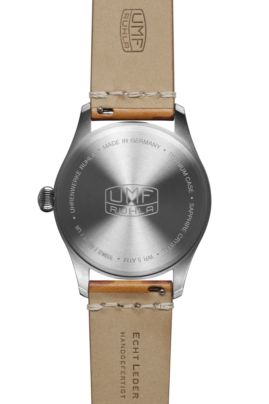 Umf Ruhla 1134-4, Titan, Quartz, Sapphire Glass, Watch, Leather Band, 1 21/32in