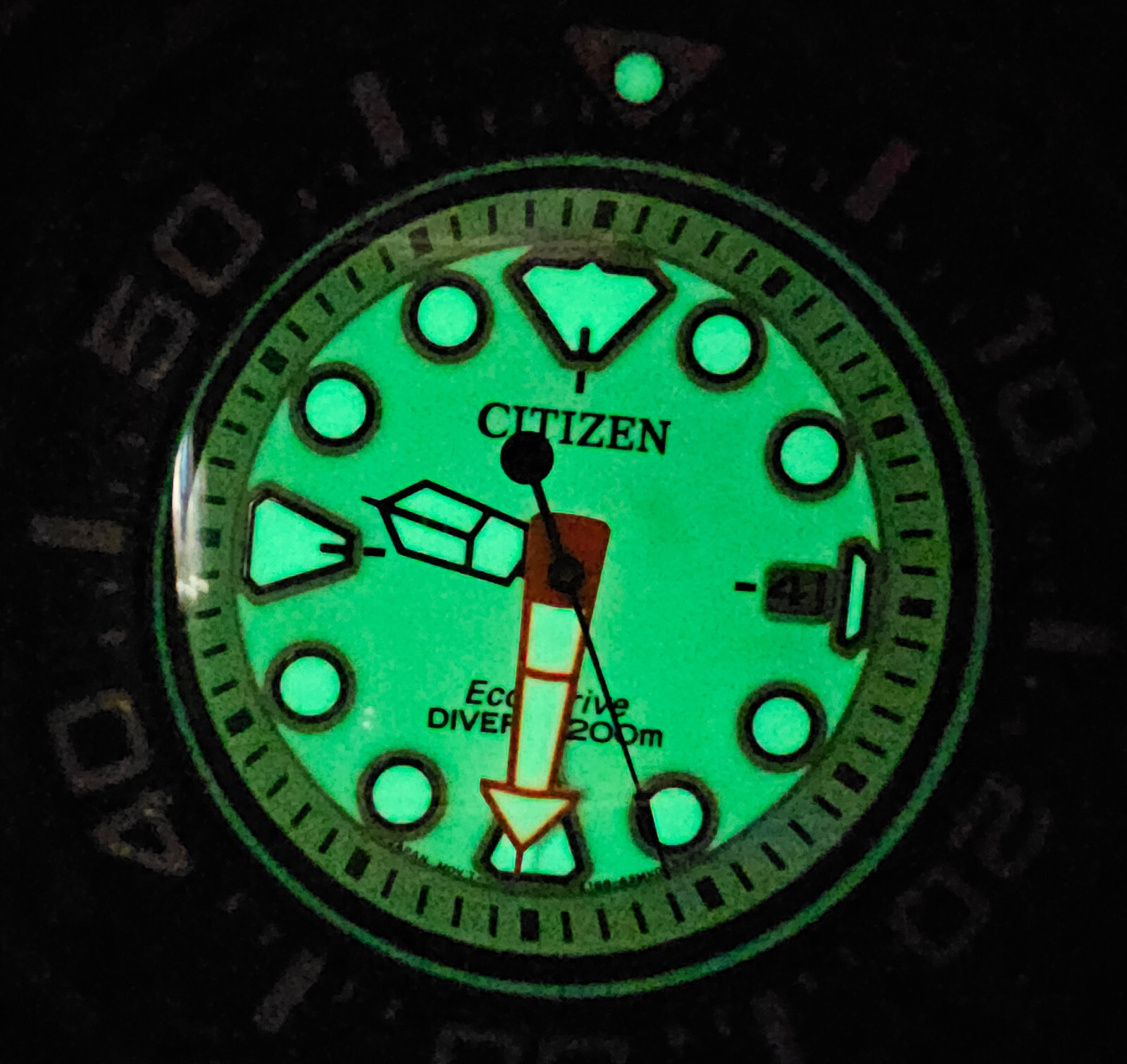 Citizen Promaster Titanium Dive Watch Green Dial Eco Drive BN0227-17X