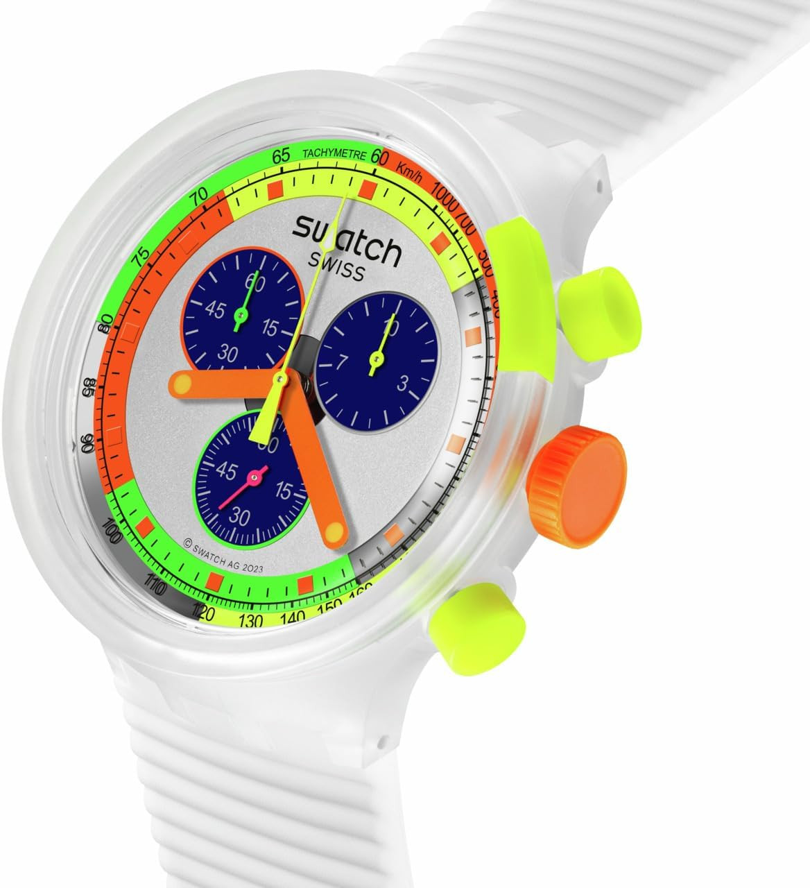 Stylish Waterproof Unisex Chrono Watch – Bold Transparent Design
