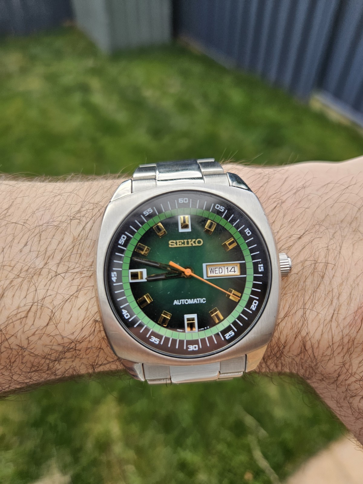 Discontinued Seiko Recraft Automatic Green Dial Stainless Steel SNKM97