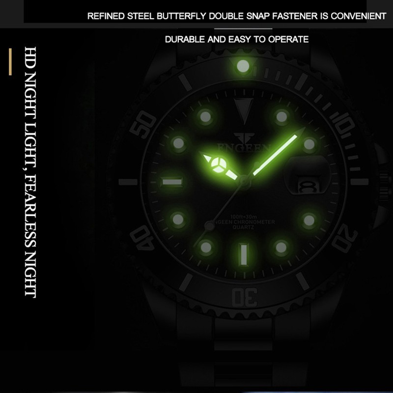 FNGEEN Top Brand Luxury Fashion Diver Watch Men 30M Waterproof Date watch Sport