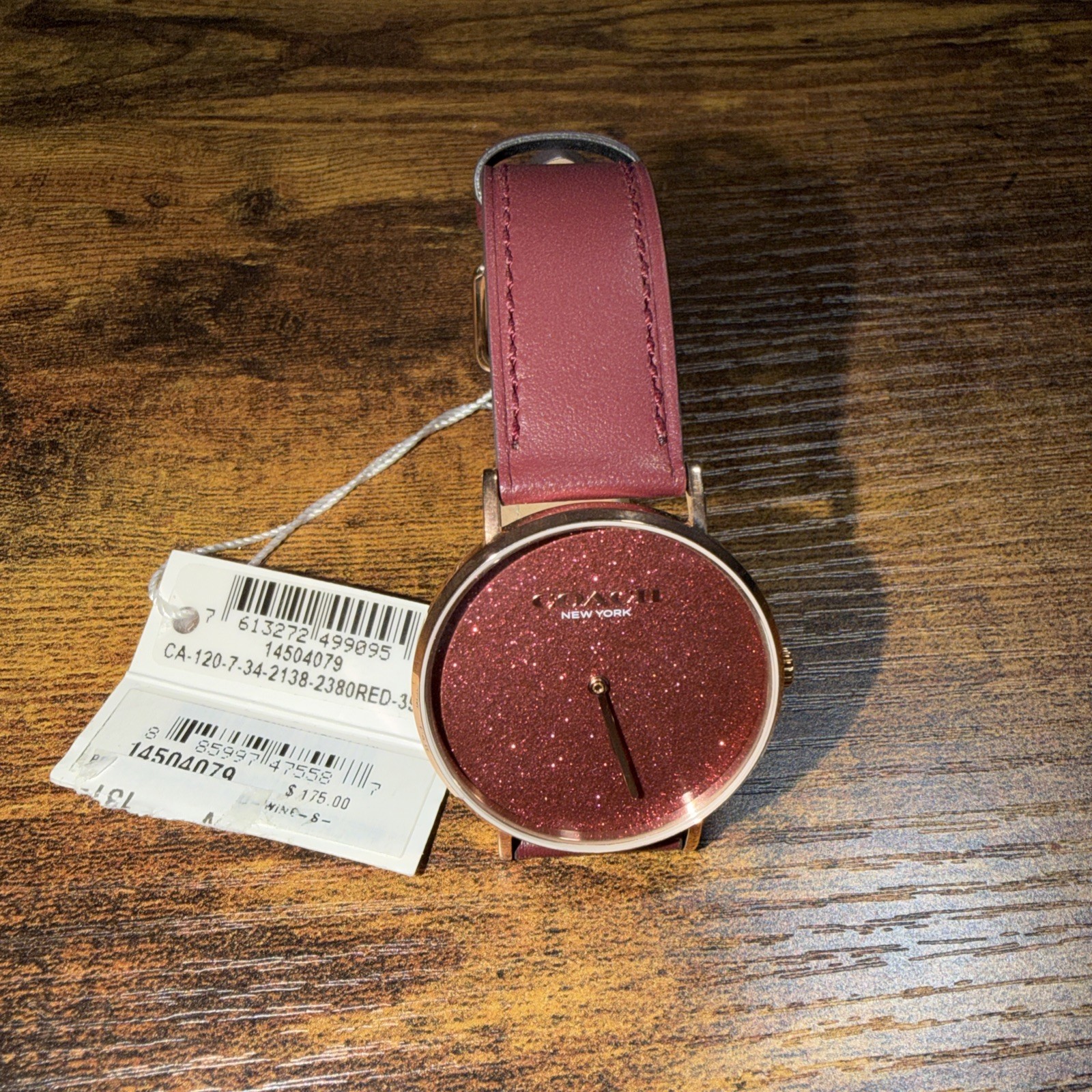 Coach Grand Watch With 36mm Red Face & Red Leather Band 14504079