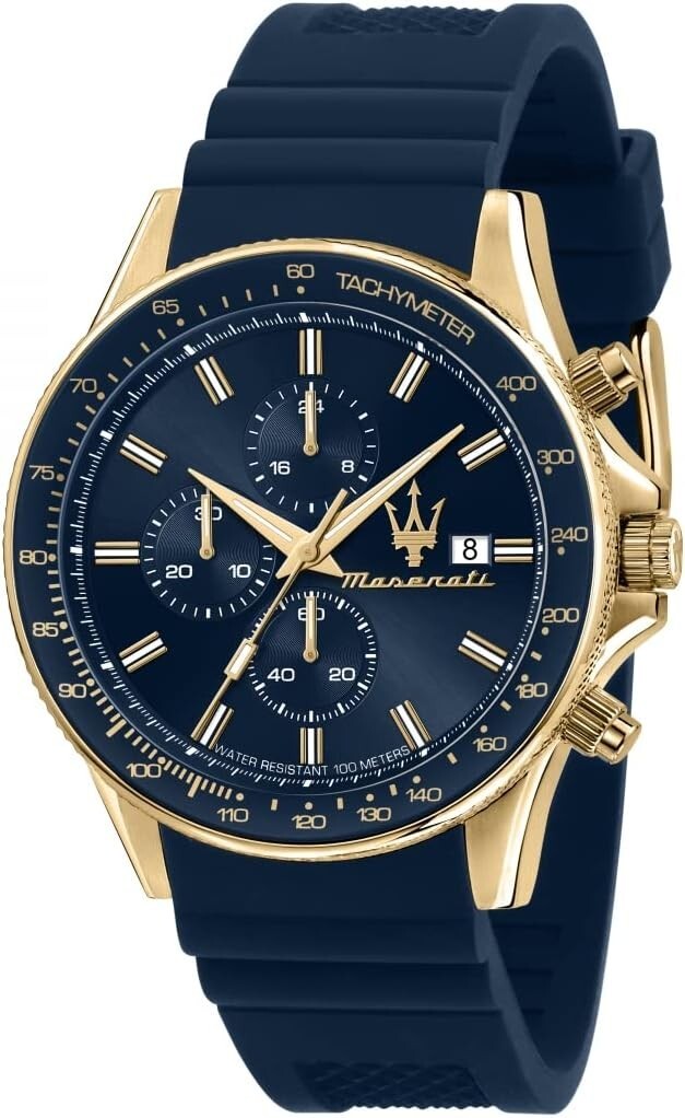 Maserati Sfida Men’s Chronograph Quartz Watch R8871640004 Silicone Band 44mm