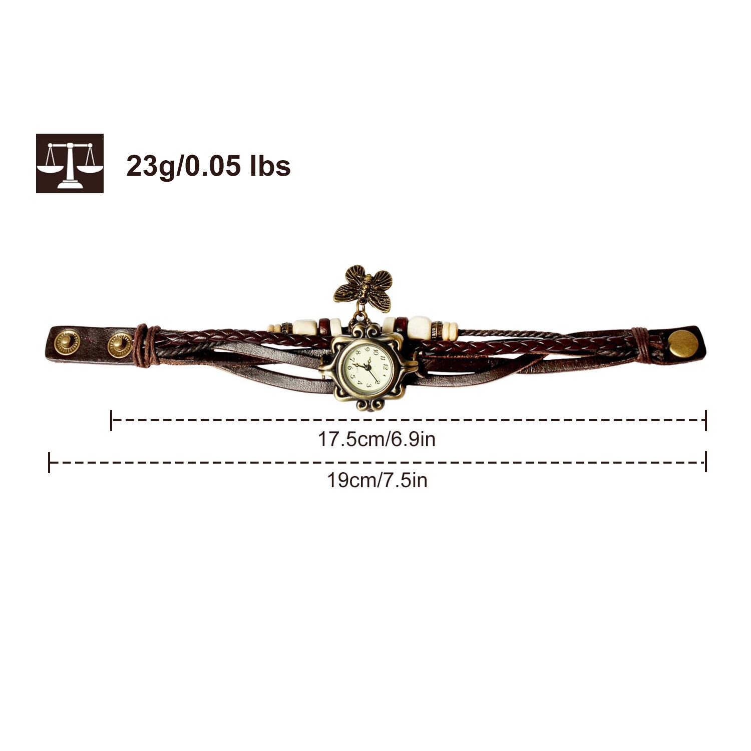 Retro Bohemian Women’s Watch Handmade Leather Bracelet Watch Christmas Gift