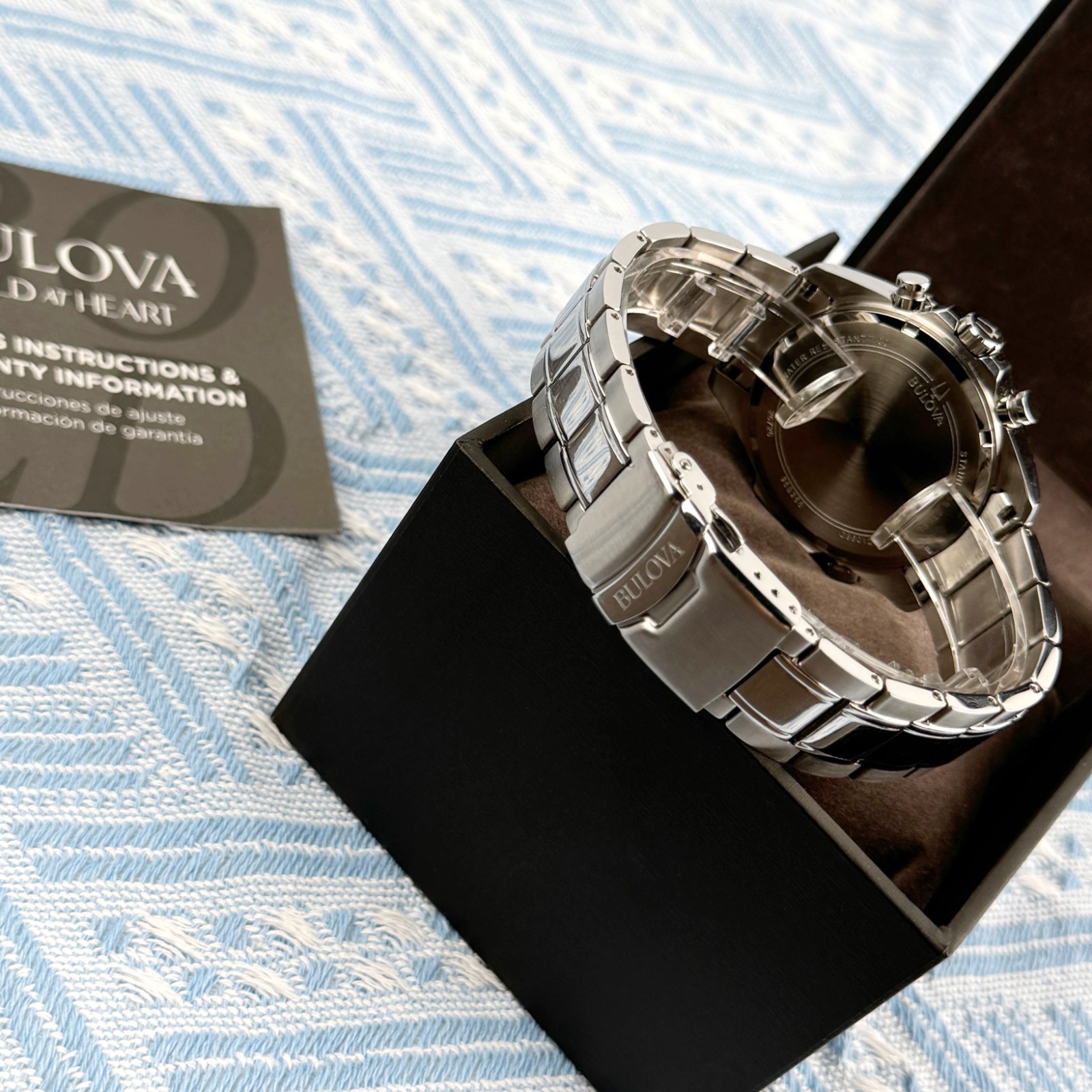 New Bulova Marine Star Chronograph Men’s Watch White Dial 43mm/96B255