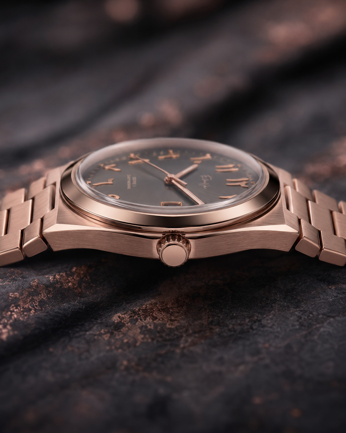 Élan Noir Série I Rose/Steel 36mm Automatic NH35 Sapphire Crystal Steel Watch