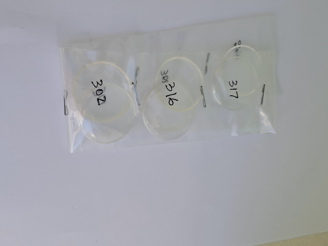 Plexiglass assorted group of 6 sizes.