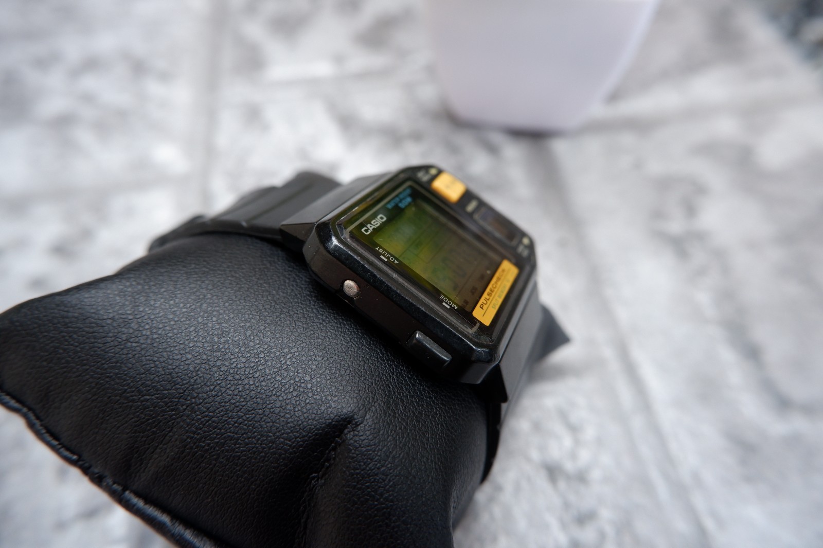 RARE Vintage Casio JP-100W Pulsecheck Digital Watch Fully Working Sensor 80s