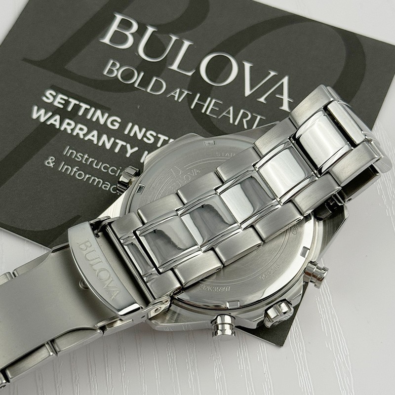 Bulova Marine Star 96B255 White Dial Chronograph Men’s Quartz Watch 43mm