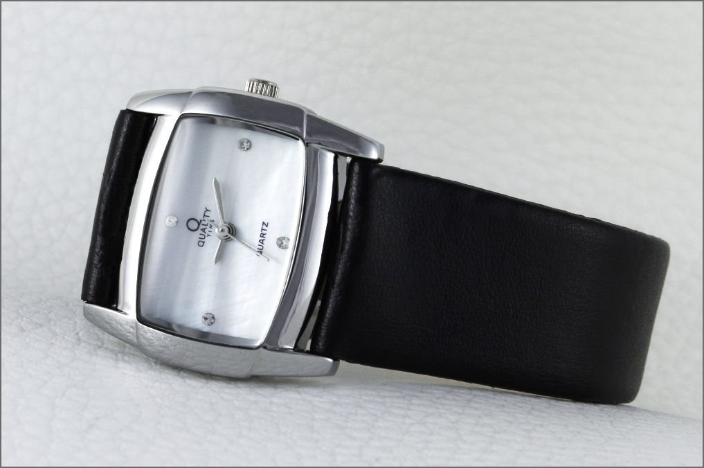 ELEGANT Quality Time Tonneau Women’s Watch with Leather Strap