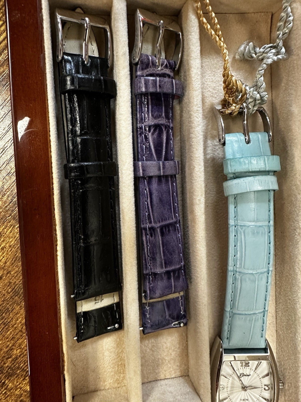 new Belair Cambridge 1063 Watch Interchangeable Leather Strap Box Swiss Quartz