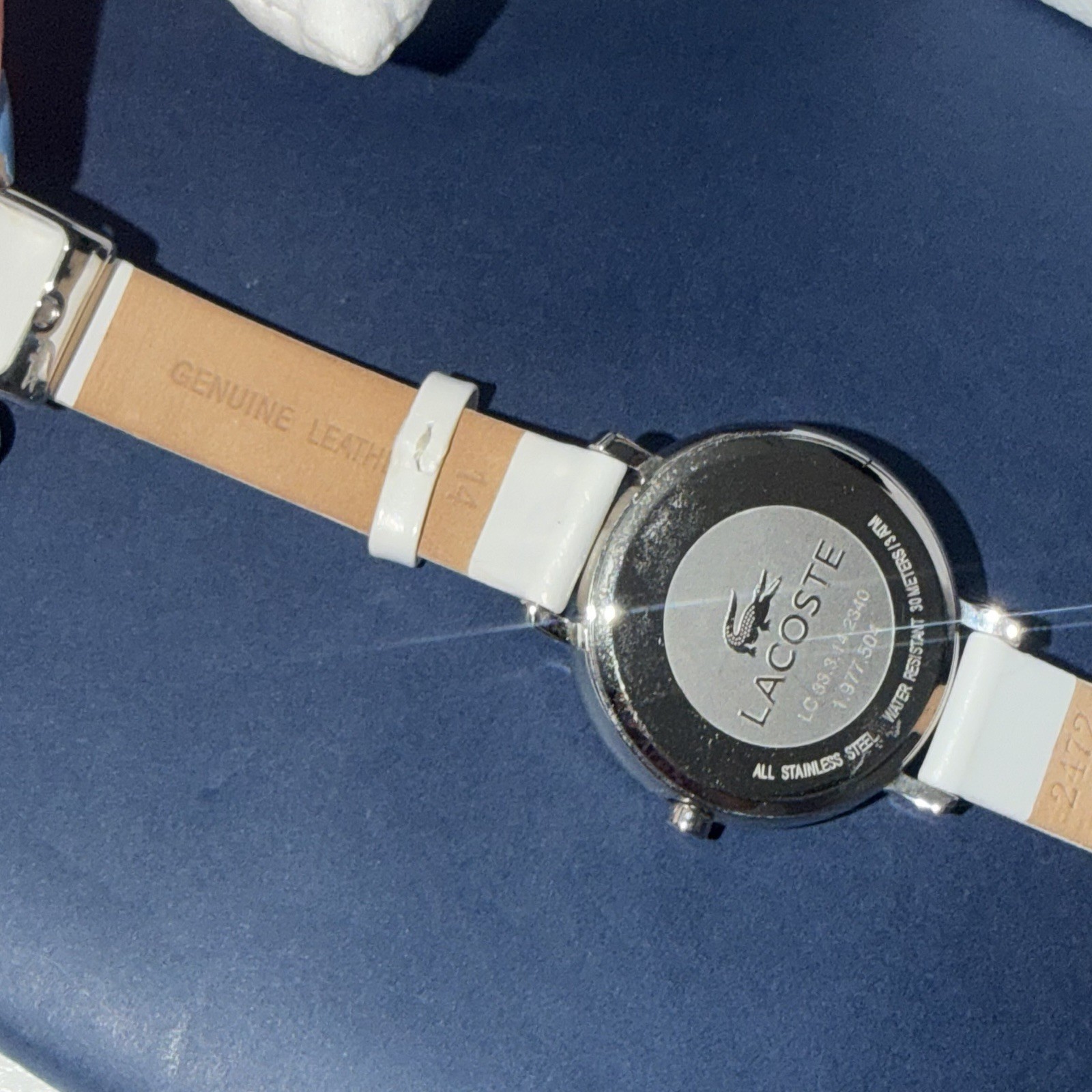 LaCoste Women’s 2000716 Watch White Leather Wristband READ PLEASE