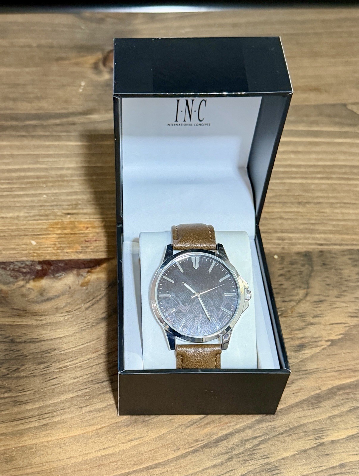 INC INTERNATIONAL CONCEPTS Men’s Faux-Leather Strap Watch Snake Skin Face 46 MM