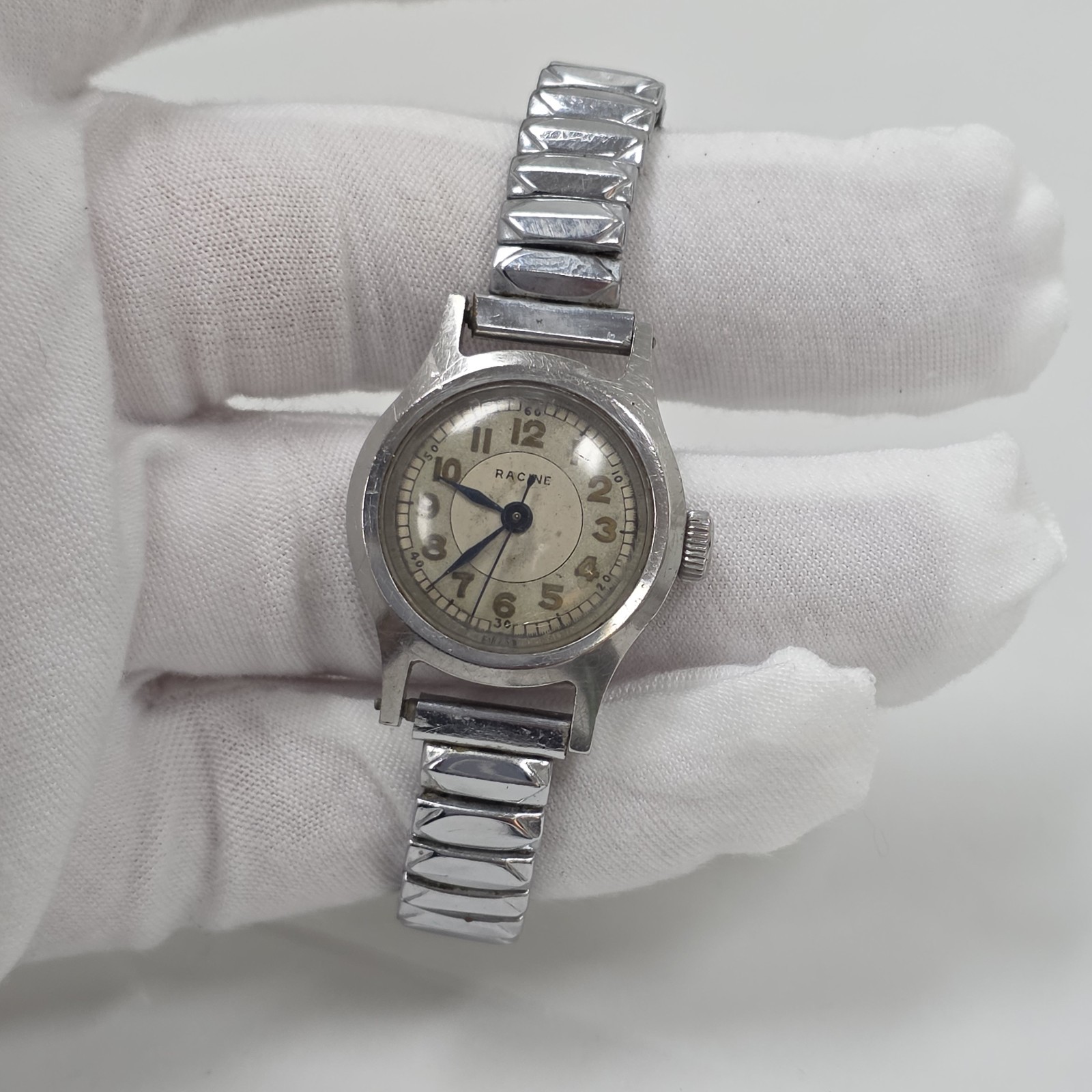 1940s Racine Gallet Military Watch WW II 15 Jewels Swiss Running Vintage Rare