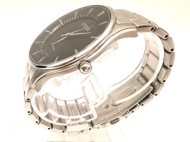 Operational Item CITIZEN SS Black Dial Eco Drive Men’s Watch E031 S103720 Box Li