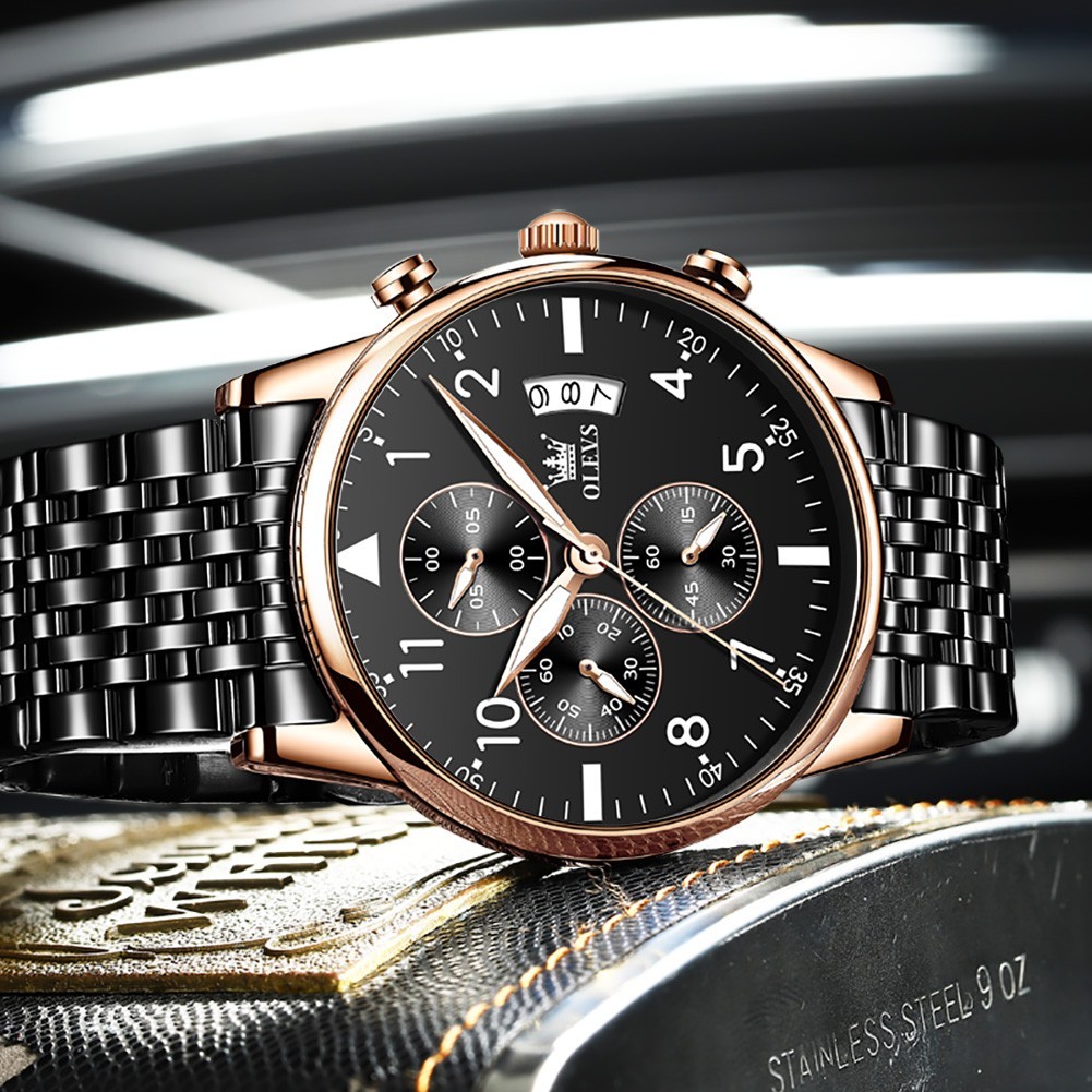 OLEVS 2869 Fashion Wrist Casual Quartz Luminous Multifunctional Business Watch
