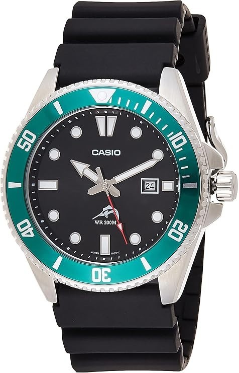 CASIO MDV-106B-1A3V Diver Watch Duro 200M Water Resistant Green Silver Men’s