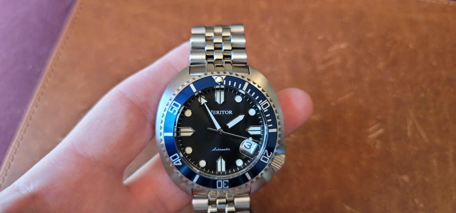 Heritor Automatic Morrison Bracelet Watch w/Date – Black-Gray/Blue – HERHR7612