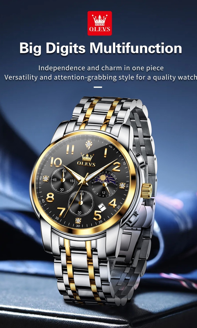 OLEVS Japan Movement Luxury Classics Gift Arabic Number Quartz Wristwatch 3628