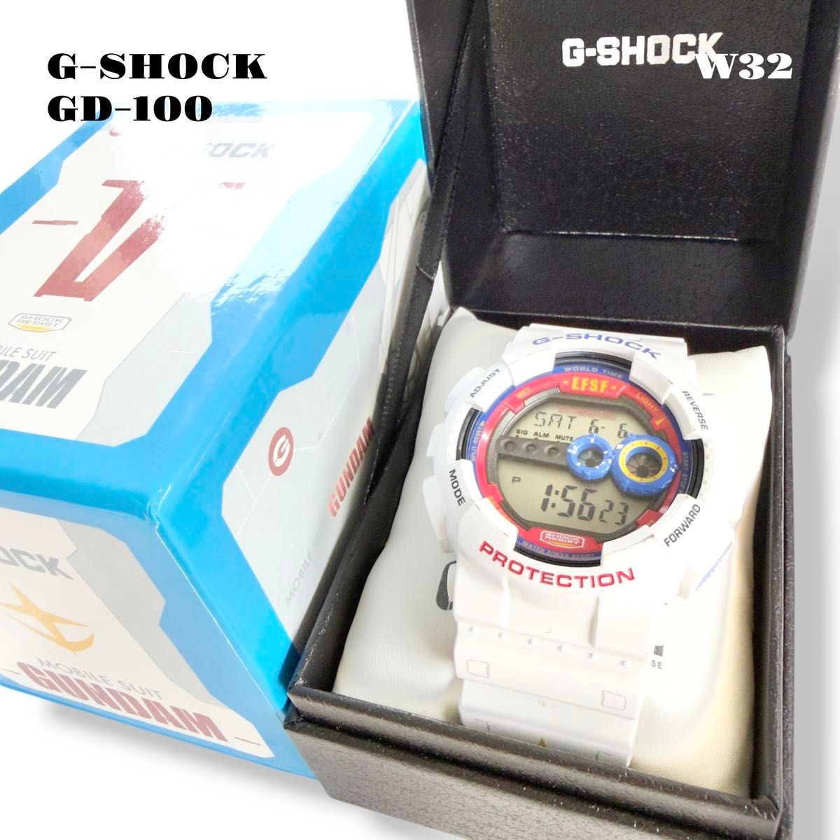 CASIO G-SHOCK GD-100 3263 Gundam Collaboration White Digital Watch Boxed Japan