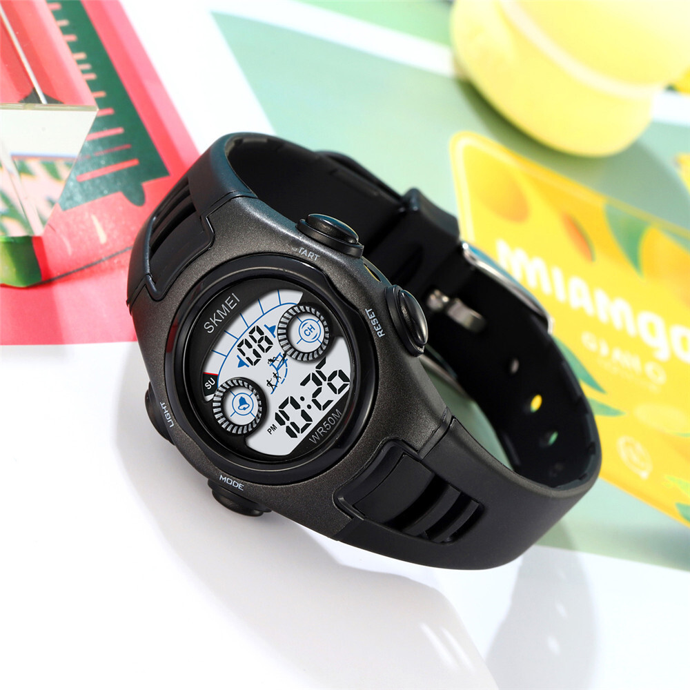SKMEI Digital Sport Watch for Boys Girls LED Silicone Band Waterproof Wristwatch
