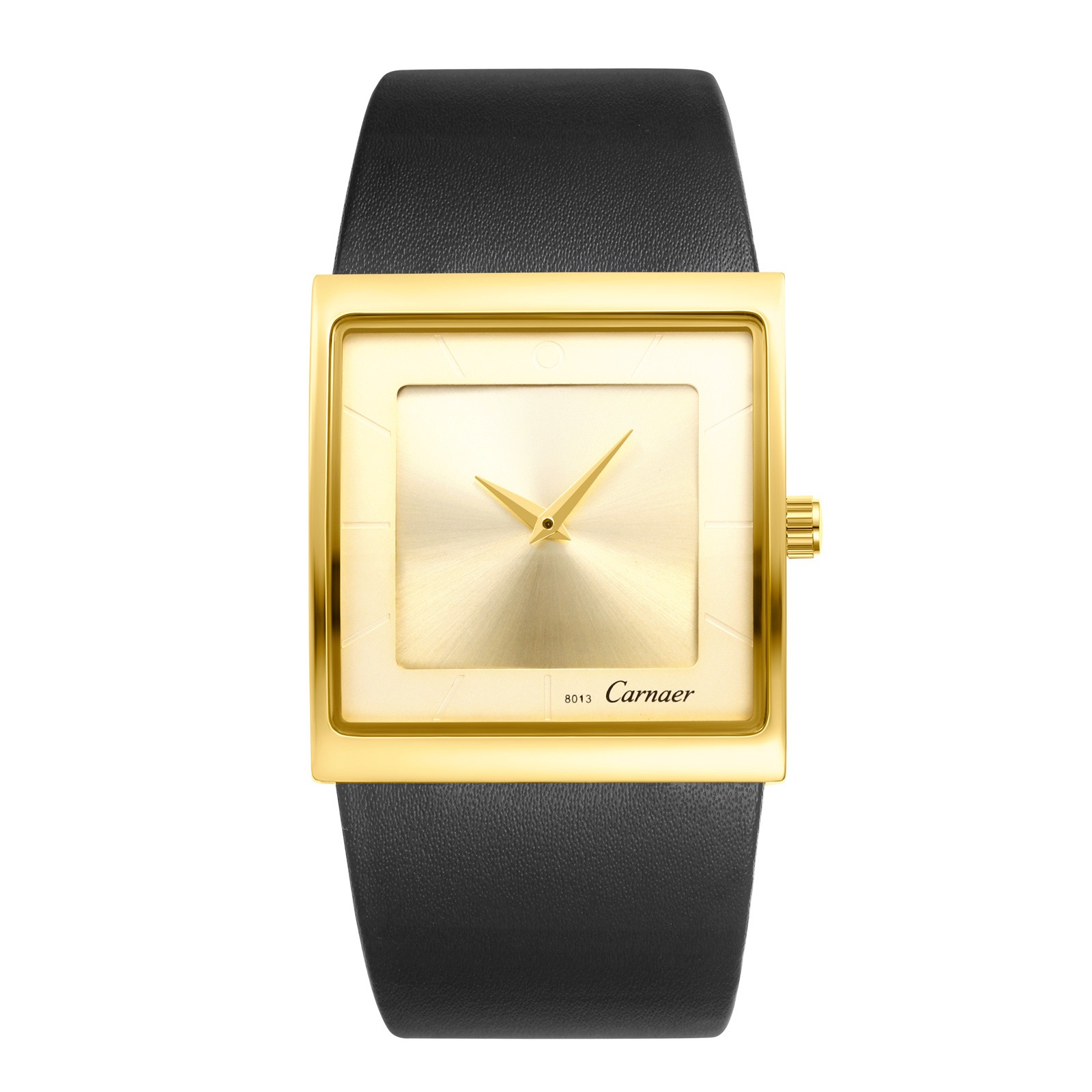 Leather Strap Square Analog Quartz Watch Japanese Movement Business Casual 3ATM