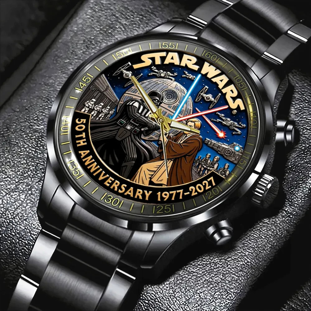 Star Wars 50th Anniversary Black Stainless Steel Watch – 88