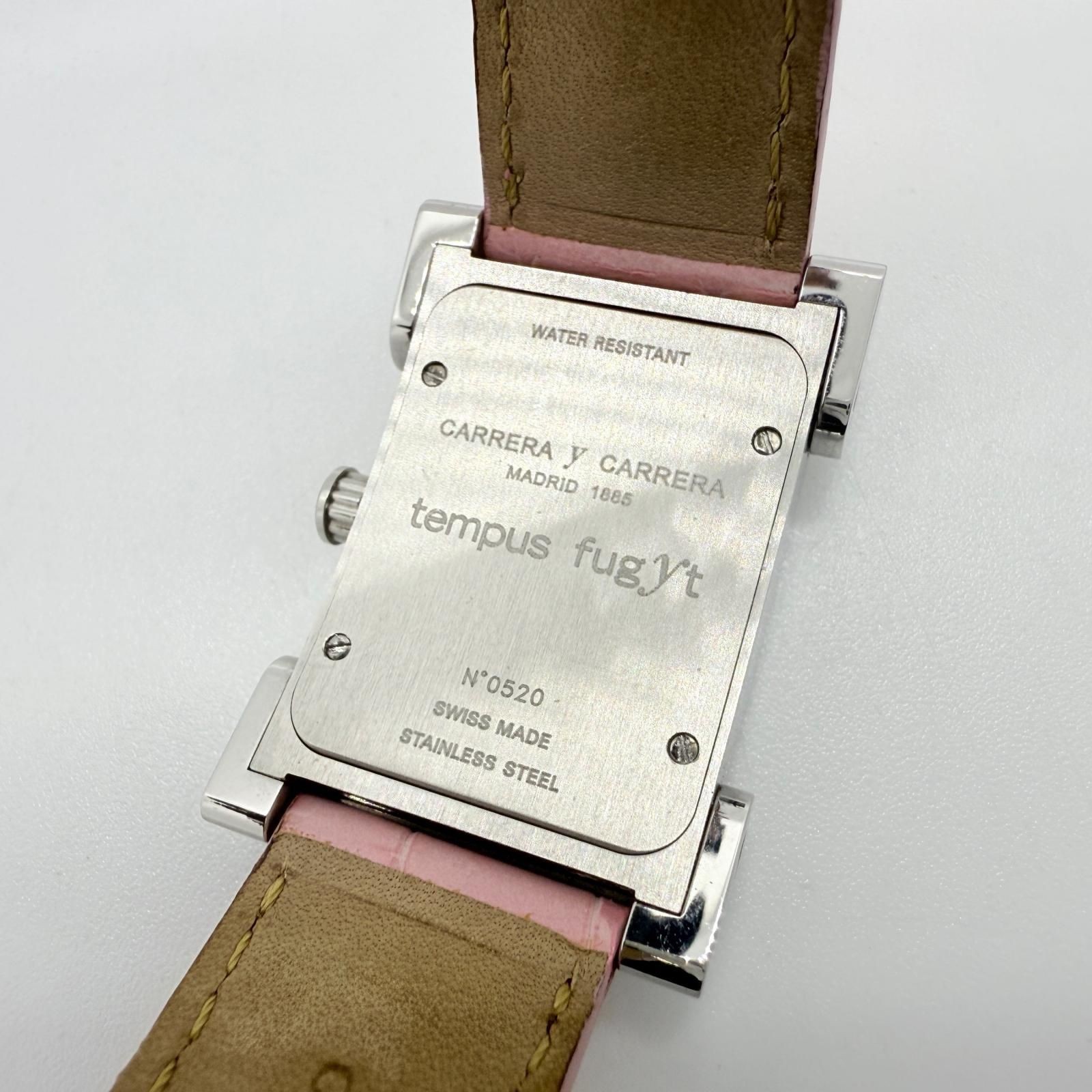 Carrera y Carrera Tempus Fugit Ladies Pink Quartz Watch From Japan